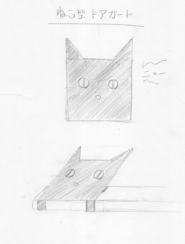 ネコ型ドアガードのデザイン