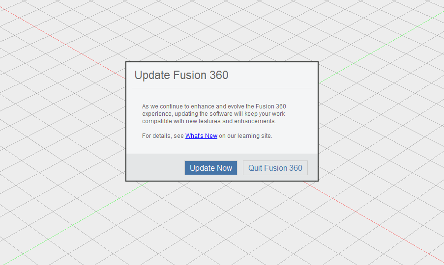 Fusion360アップデート画面