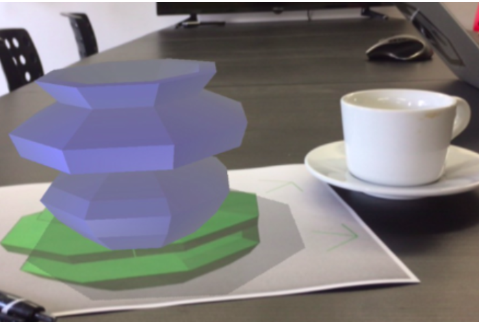 3Dモデルを皿に乗せて、オブジェの大きさを確認