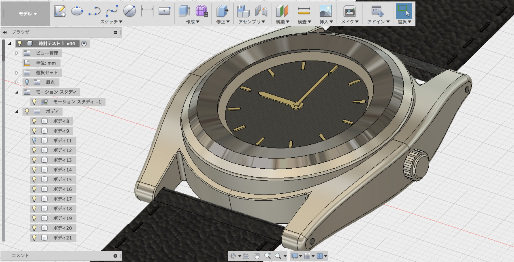 Fusion360で作った腕時計