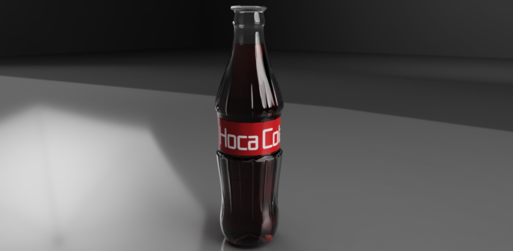 Fusion360　レンダリングしたコーラ瓶